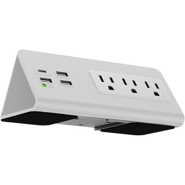 Kable Kontrol Power Strip, Rack Mounted, USB, 7 4.9 ft., White KK-EC-WH-C - main